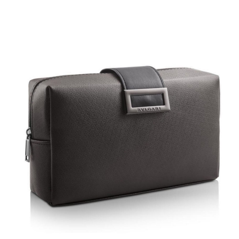 Bvlgari Men's Dark Brown Toiletry Bag